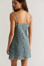 Load image into Gallery viewer, Free People Lace Take Me With You Mini Dress/Ashy Teal