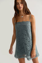 Load image into Gallery viewer, Free People Lace Take Me With You Mini Dress/Ashy Teal