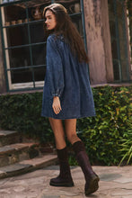 Load image into Gallery viewer, Free People Morning Dew Smocked Mini Dress/True Blue