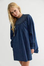Load image into Gallery viewer, Free People Morning Dew Smocked Mini Dress/True Blue
