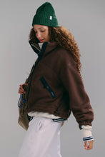 Load image into Gallery viewer, Free People Hit The Slopes Funnel Neck Fleece Jacket /Cocoa