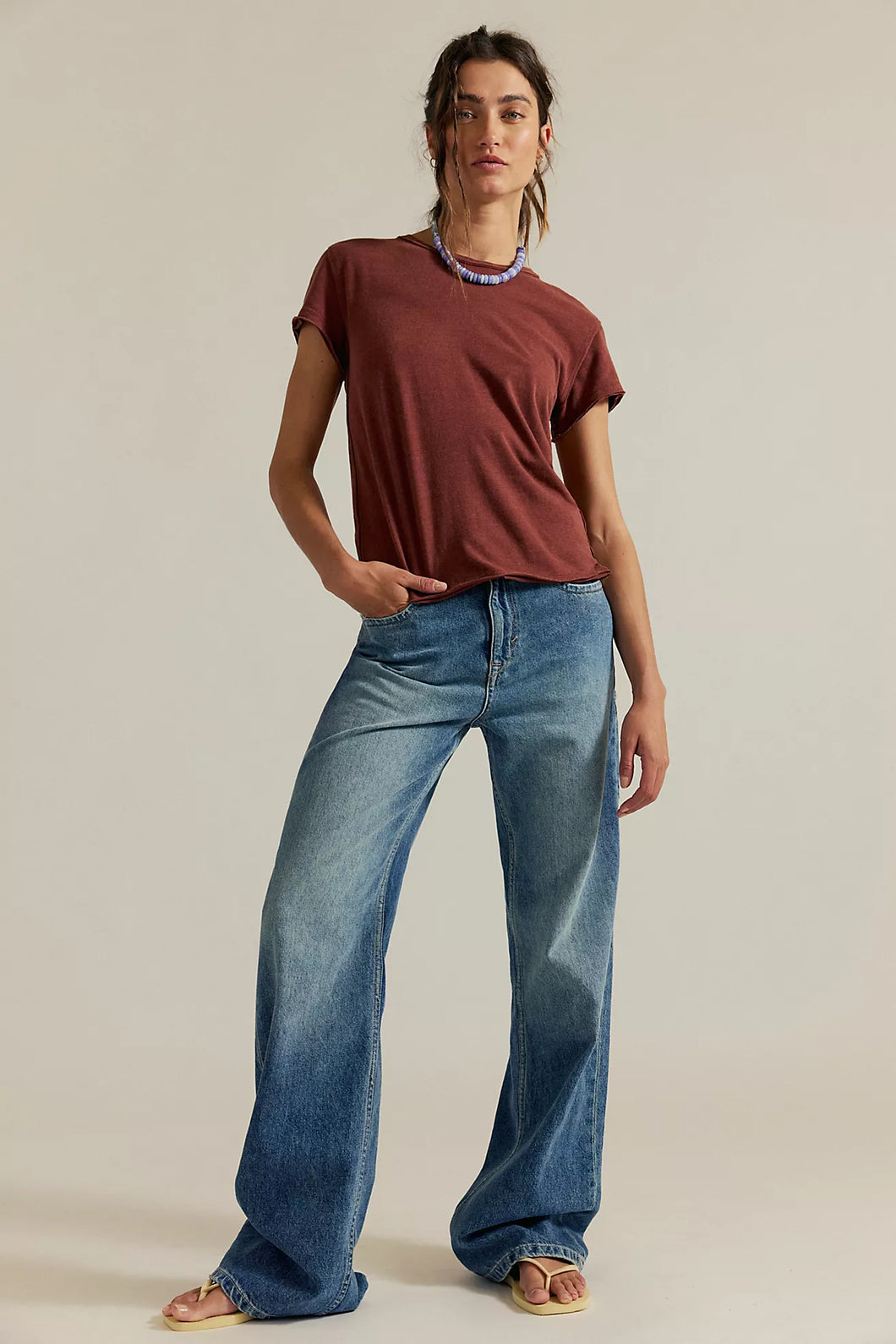 Free People We The Free Tinsley Baggy High-Rise Jeans/Hazey Blue