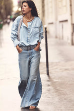 Load image into Gallery viewer, Free People We The Free Denim Dreaming Pullover/ So Soft Light Wash