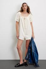 Load image into Gallery viewer, Free People We The Free Daisy Denim Babydoll Romper/Vanilla/