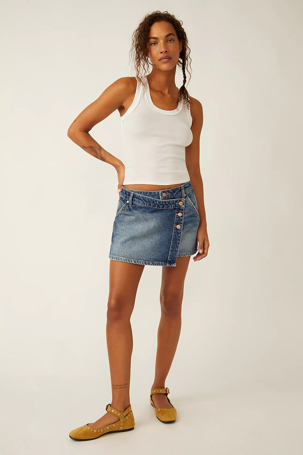 Free People We The Free Wynne Denim Skirt/Cornflower