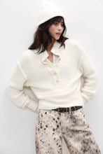 Load image into Gallery viewer, Free People Tucked Henley Pullover /Sugar Swirl Combo