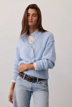 Load image into Gallery viewer, Free People Tucked Henley Pullover /Blue Snowflake Combo
