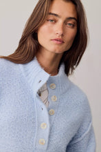 Load image into Gallery viewer, Free People Tucked Henley Pullover /Blue Snowflake Combo