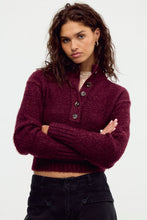 Load image into Gallery viewer, Free People Tucked Henley Pullover/Burgundy Combo