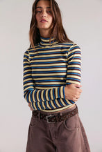 Load image into Gallery viewer, Free People We The Free Good Good Stripe Turtleneck/Yellow Combo