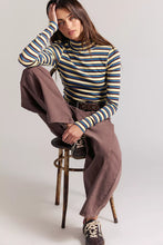 Load image into Gallery viewer, Free People We The Free Good Good Stripe Turtleneck/Yellow Combo