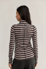 Load image into Gallery viewer, Free People We The Free Good Good Stripe Turtleneck  /Washed Black Combo