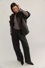 Load image into Gallery viewer, Free People We The Free Good Good Stripe Turtleneck  /Washed Black Combo