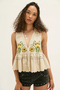 Free People Bali Vine Whispers Top/Oat Combo