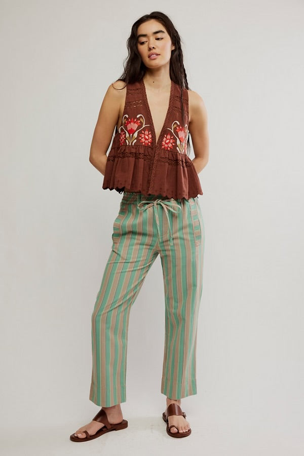 Free People Marielle Pull-On Pants/Ginger Combo