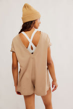Load image into Gallery viewer, Free People Hot Shot Tee Romper/Mocha Latte