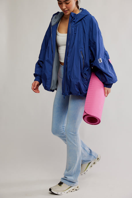 Free People Explore More Fleece Jacket/Black Grape