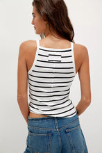 Load image into Gallery viewer, Free People We The Free Mia Striped Tank/Black And White Combo