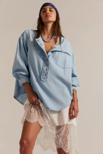 Load image into Gallery viewer, Free People We The Free Denim Dreaming Pullover/ So Soft Light Wash