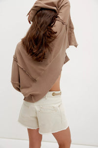 Free People We The Free Moxie Barrel Shorts/ White
