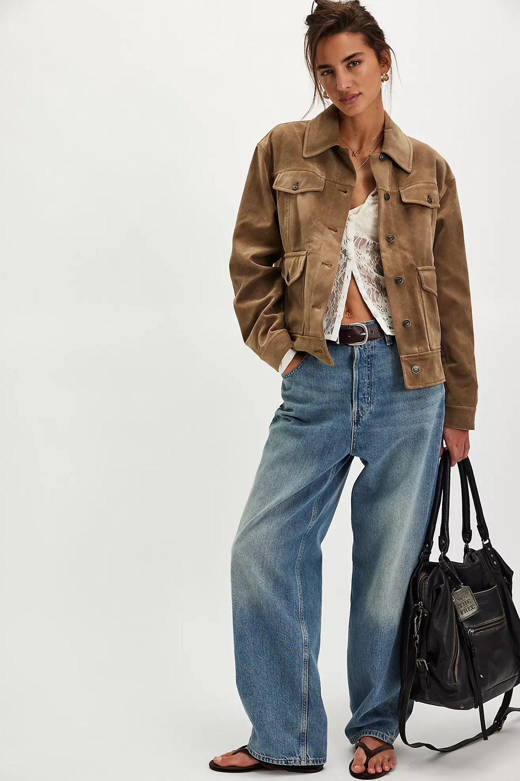 Free People We The Free Night Ranch Vegan Jacket/Antique Bronze