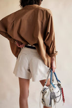 Load image into Gallery viewer, Free People Perfect Prep Trouser Shorts/White / Black Pinstripe