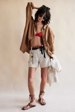 Load image into Gallery viewer, Free People Perfect Prep Trouser Shorts/White / Black Pinstripe