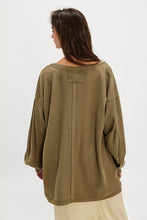 Load image into Gallery viewer, Free People We The Free Coast 2 Coast Thermal/Gothic Olive Cross Dye