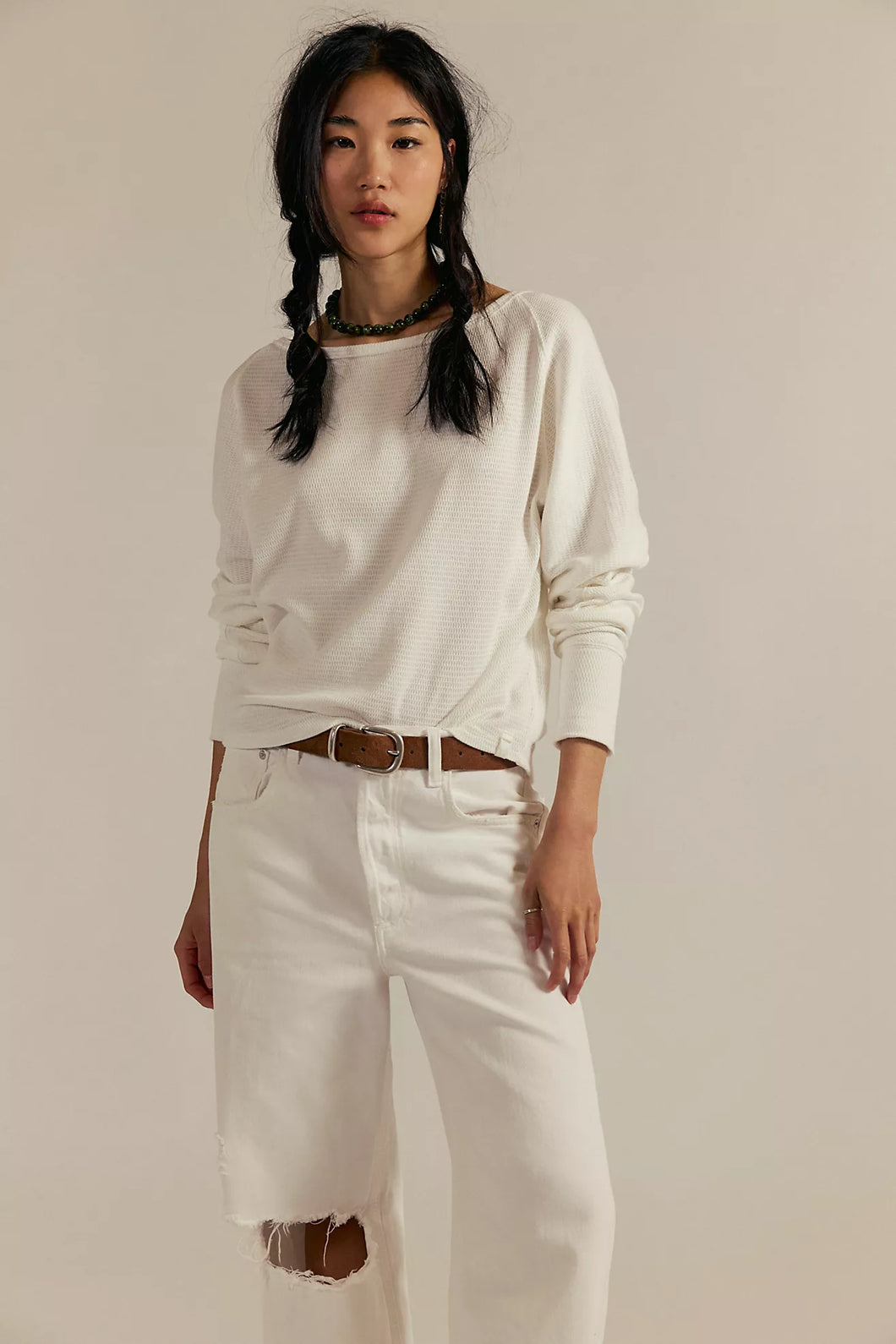 Free People We The Free Jess Long Sleeve/Ivory