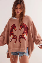 Load image into Gallery viewer, Free People We The Free Graphic Camden Pullover /Mirrored Horses