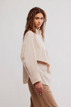 Load image into Gallery viewer, Free People Sabine Striped Articulated Shirt/QuinnCheck Tan Combo