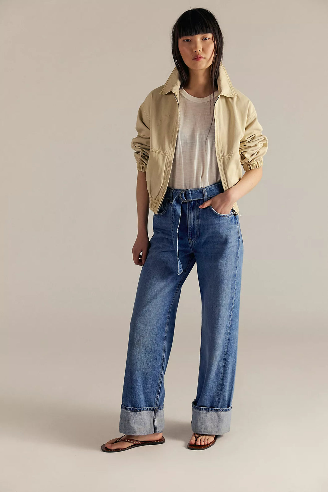 Free People We The Free East Bay Cuffed Jeans /Spunky