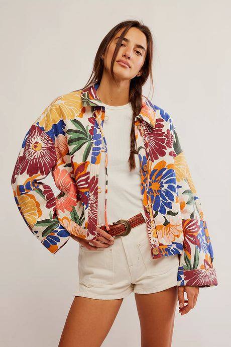 Free People We The Free Soleil Beach Jacket/Troplical Combo