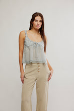 Load image into Gallery viewer, Free People Stevie Lace Tank/ Pearl Blue