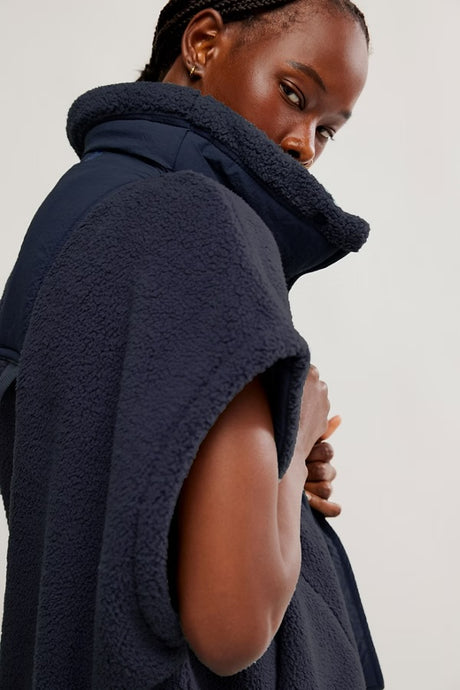Free People Scout It Out Fleece Vest/Navy
