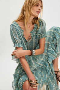 Free People Morning Mist Maxi Set/Mineral Blue