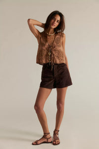 Free People We The Free Tippi Vegan Suede Shorts/Chicory Coffee