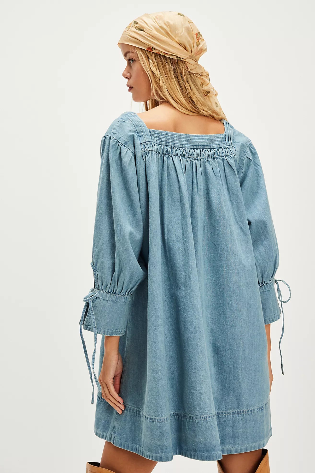 Free People Sonora Denim Mini Dress/Cornflower Thecottageboutique Free People Sonora Denim Mini Dress/Cornflower Thecottageboutique