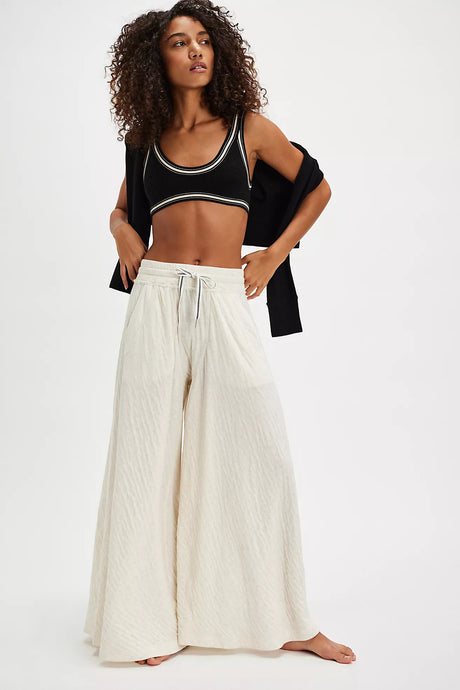Free People Wait A Minute Wide-Leg Lounge Pants/ Oatmeal Heather