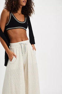 Free People Wait A Minute Wide-Leg Lounge Pants/ Oatmeal Heather