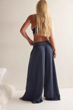 Load image into Gallery viewer, Free People Wait A Minute Wide-Leg Lounge Pants/Navy Heather Combo