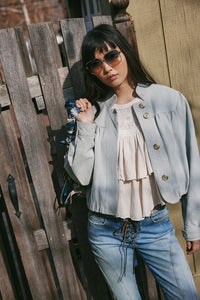 Free People Nimbus Suede Jacket/Grey