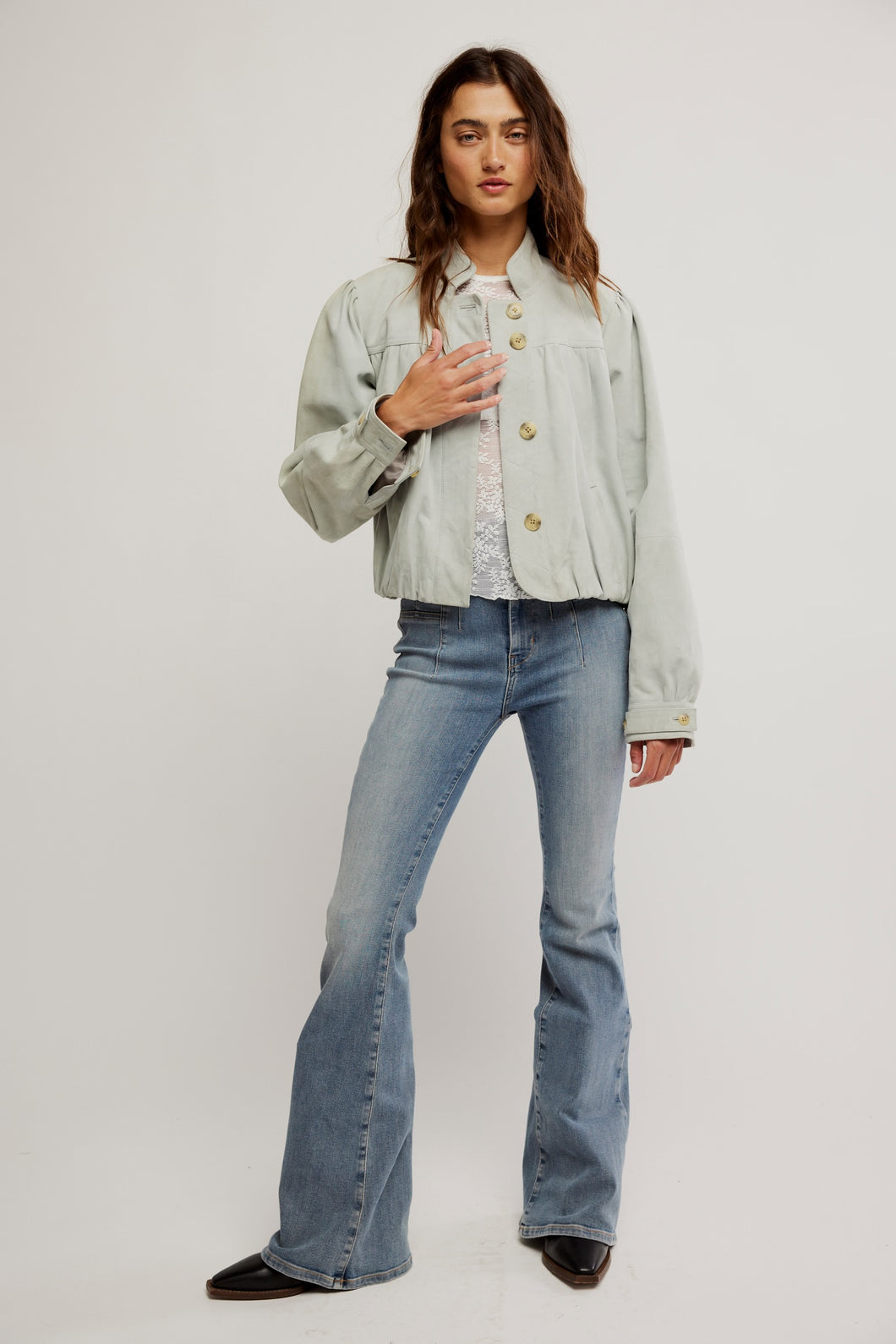 Free People Nimbus Suede Jacket/Grey