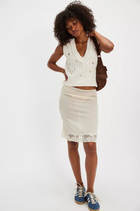Free People Plumeria Floral Vest/Optic White Combo