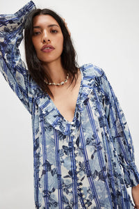 Free People Garden Wonders Maxi Dress/Blue Combo