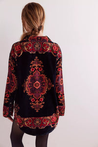 Free People We The Free One Night Velvet Top /Night Owl Combo