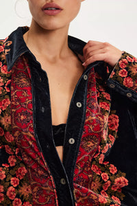 Free People We The Free One Night Velvet Top /Night Owl Combo