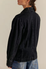 Load image into Gallery viewer, Free People We The Free Imogene Denim Officer Jacket/Black