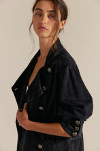 Load image into Gallery viewer, Free People We The Free Imogene Denim Officer Jacket/Black