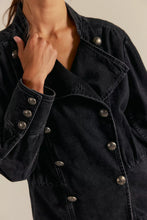 Load image into Gallery viewer, Free People We The Free Imogene Denim Officer Jacket/Black